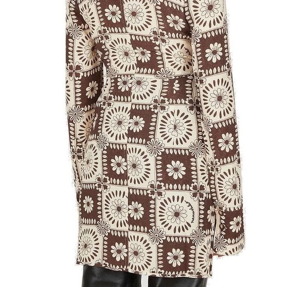 Nanushka V-Neck Floral Allover Floral Printed Shirt Retro Flower Power Styled - Picture 14 of 15